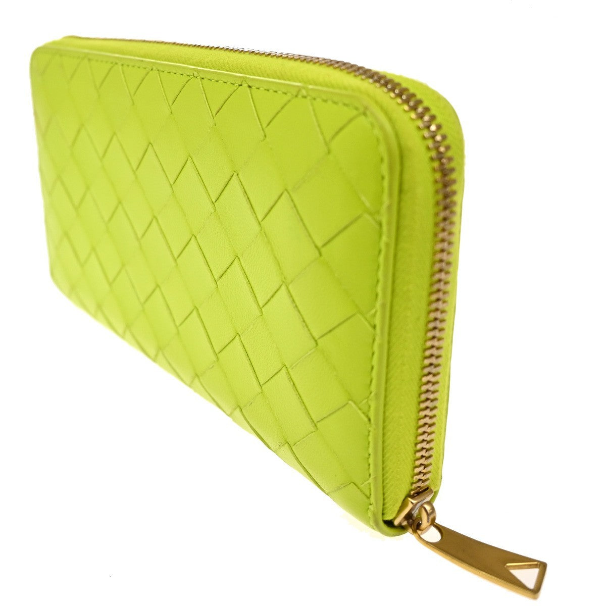 BOTTEGA VENETA Logo Intrecciato Zippy Long Wallet Leather Yellow GHW 31TA433