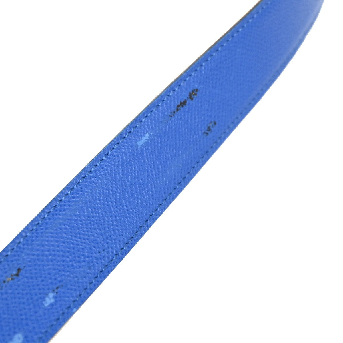 HERMES H Logo Constance Reversible Buckle Belt Leather #80 SHW Blue YW 82KC662