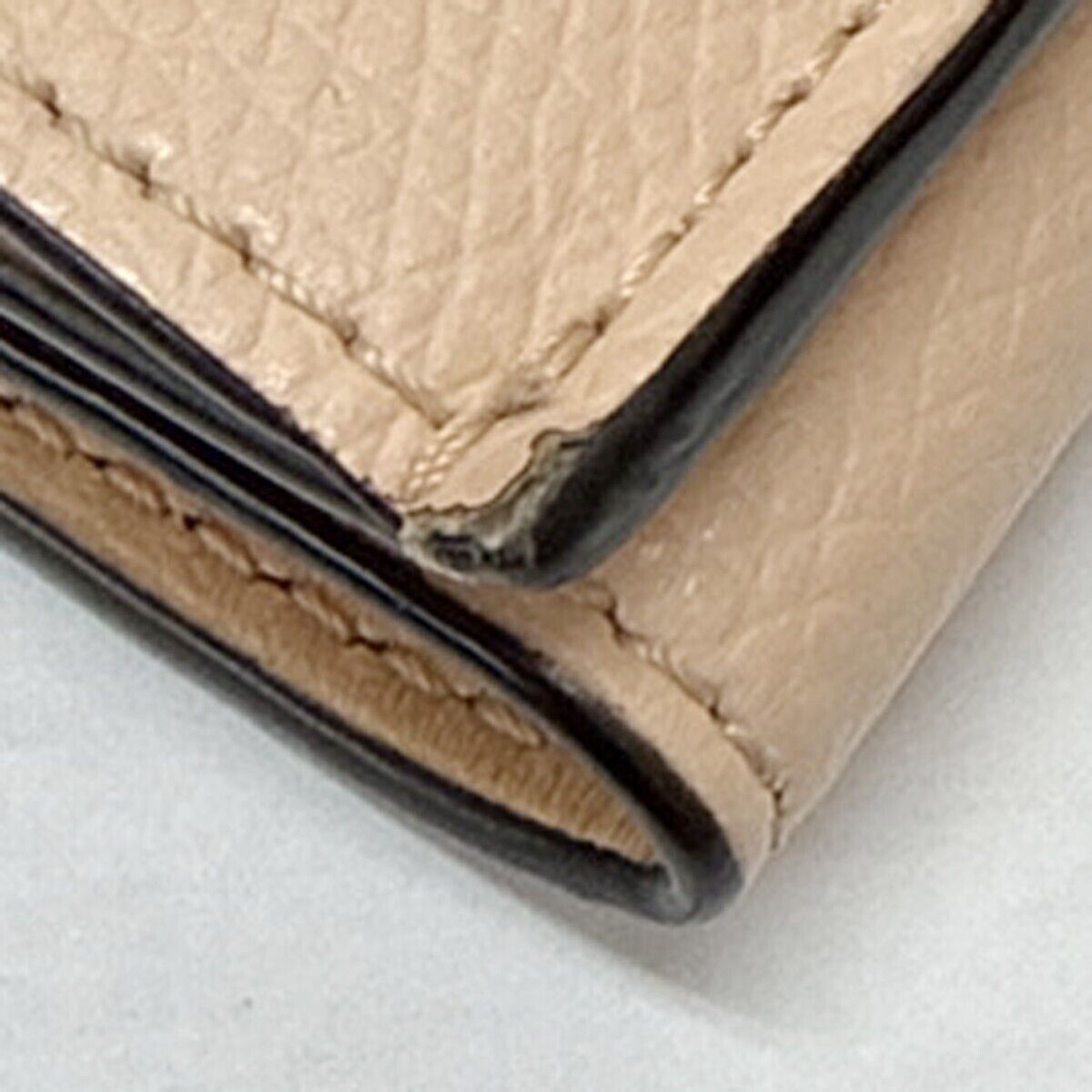 FENDI Zucca Pattern Mini Trifold Wallet Purse Leather Pink Italy 69FB178