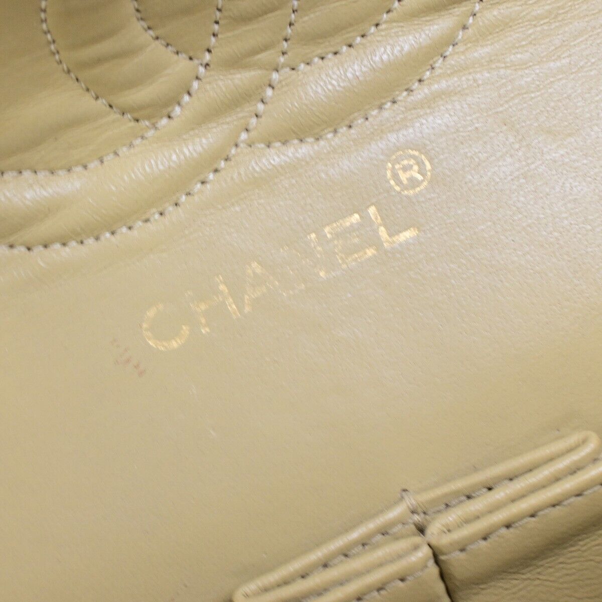 CHANEL CC Matelasse 25 Double Flap Chain Shoulder Bag Leather Beige GHW 636FB329