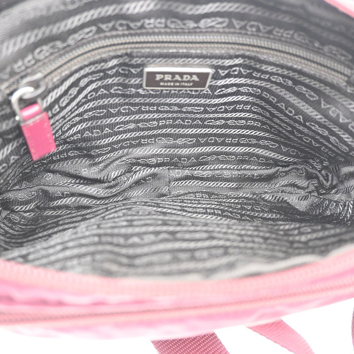 PRADA Logo Tessuto Crossbody Shoulder Bag Nylon Leather Red SHW 73KP542