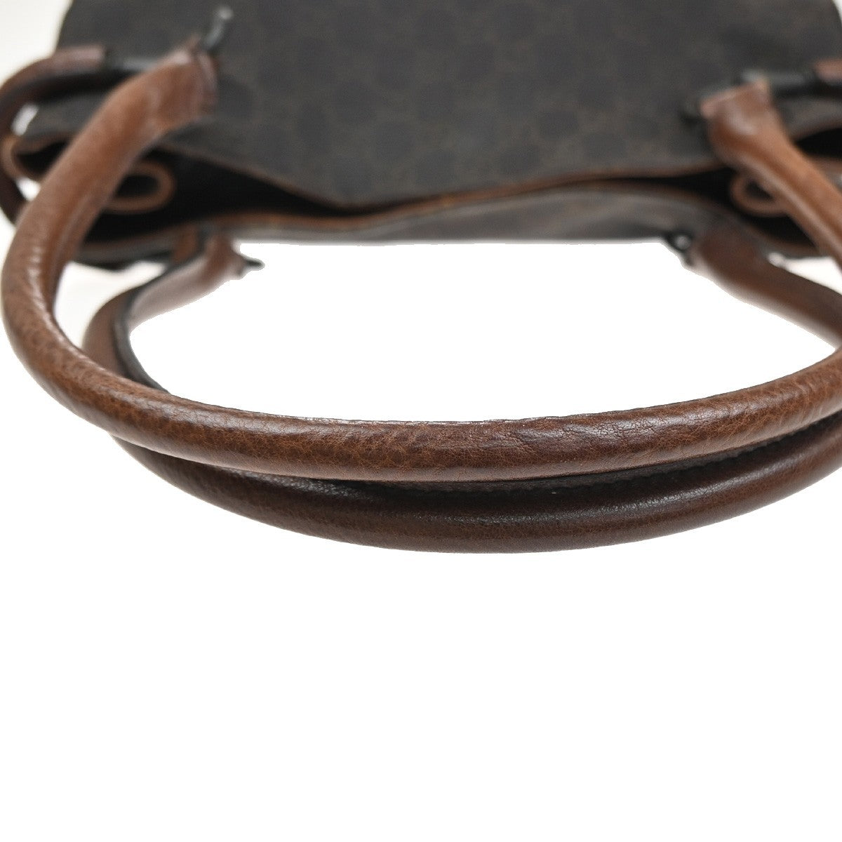 GUCCI Logo Horsebit GG Pattern Tote Hand Bag Canvas Leather Brown Italy 35MA571
