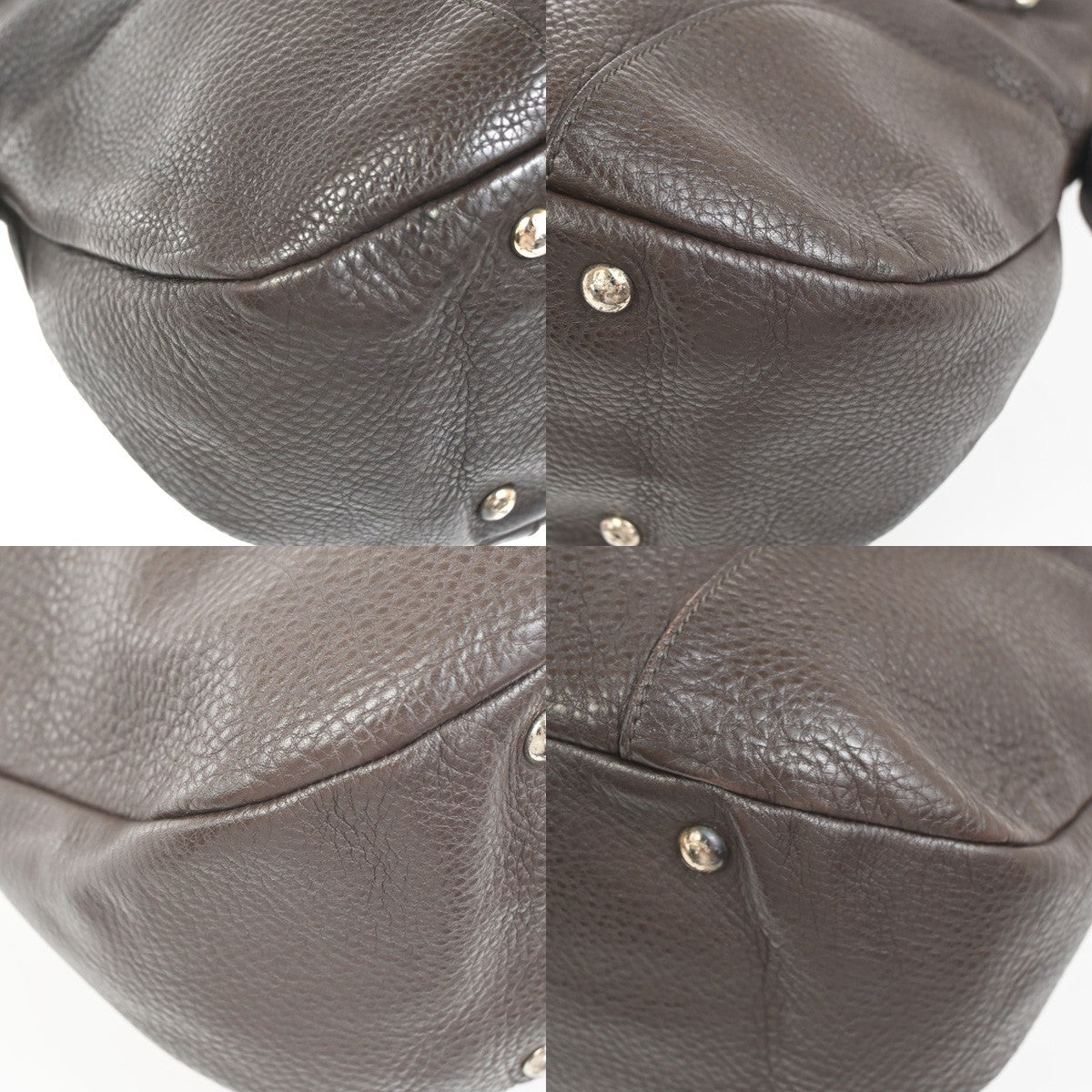 SALVATORE FERRAGAMO Gancini Hand Tote Bag Leather Brown SHW Italy 32KC800