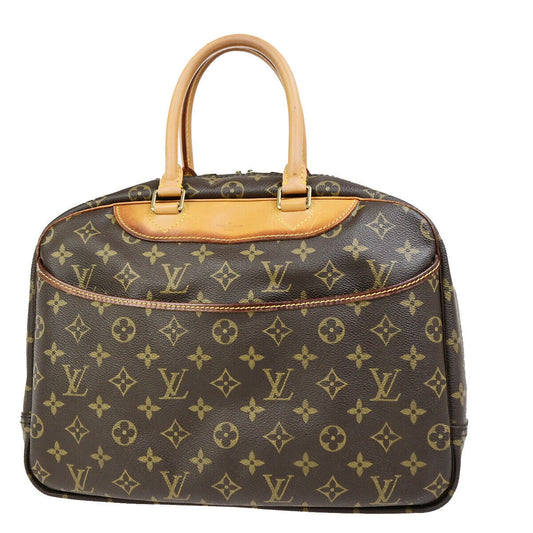 LOUIS VUITTON LV Logo Deauville Hand Bag Monogram Leather Brown M47270 34SJ499