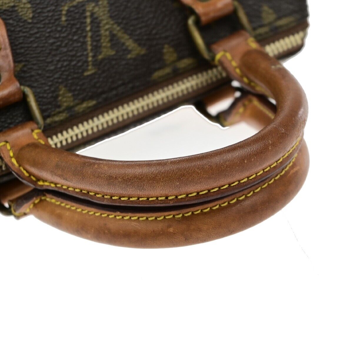 LOUIS VUITTON Mini Speedy Hand Bag Monogram Leather Brown M41534 32ED956