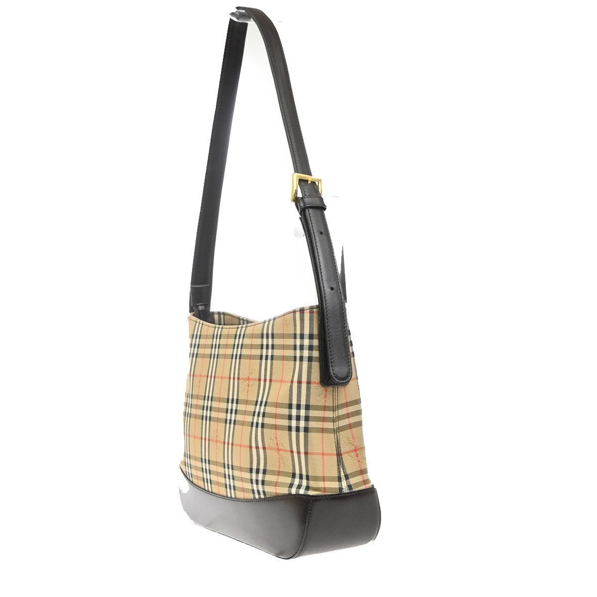 BURBERRY Logo Nova Check Shadow Horse Shoulder Bag Canvas Leather BE BN 83RL997