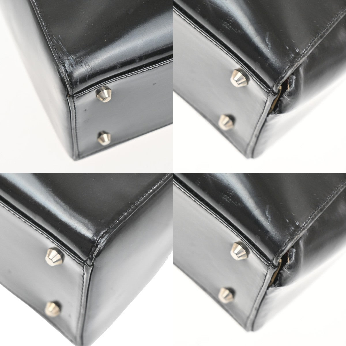 CHRISTIAN DIOR Lady Shoulder Bag Patent Leather Black SHW Italy 71TA393