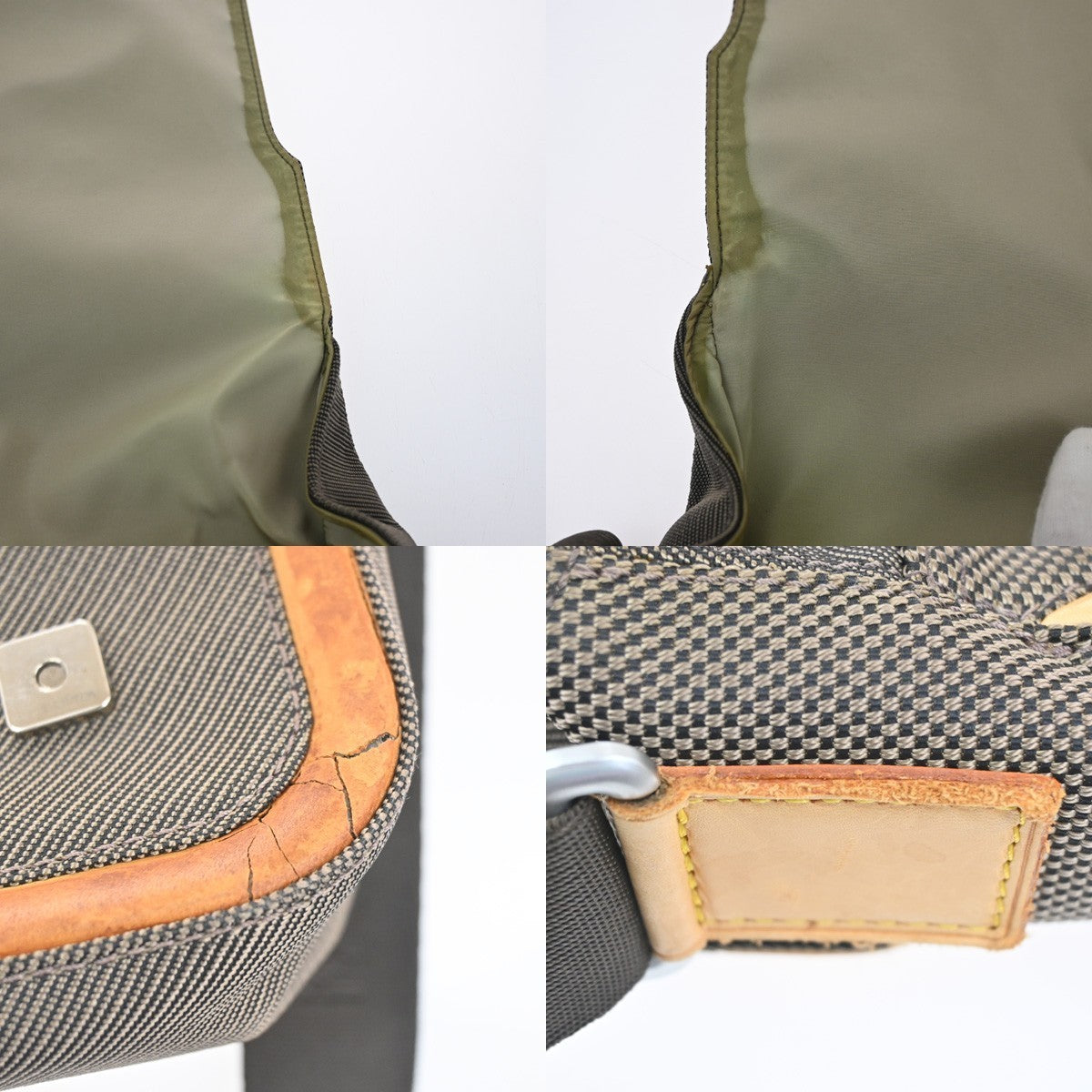 LOUIS VUITTON Messager Shoulder Bag Damier Geant Leather Khaki M93030 30KC618