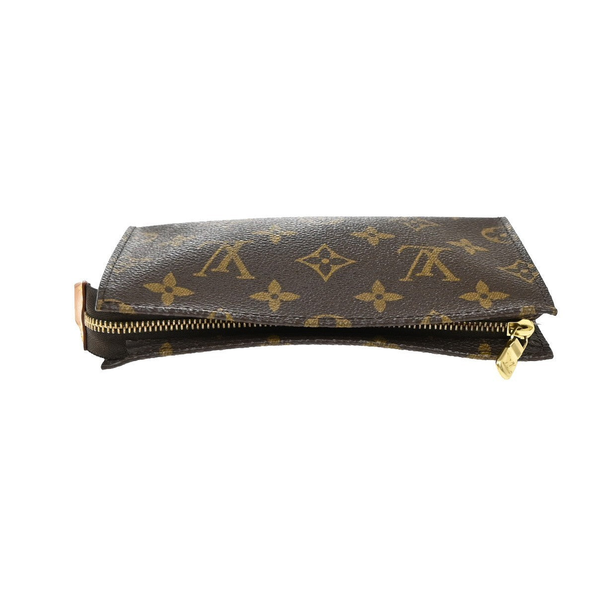 LOUIS VUITTON Logo BUCKET PM Pouch Bag Monogram Leather Brown France 60KP088