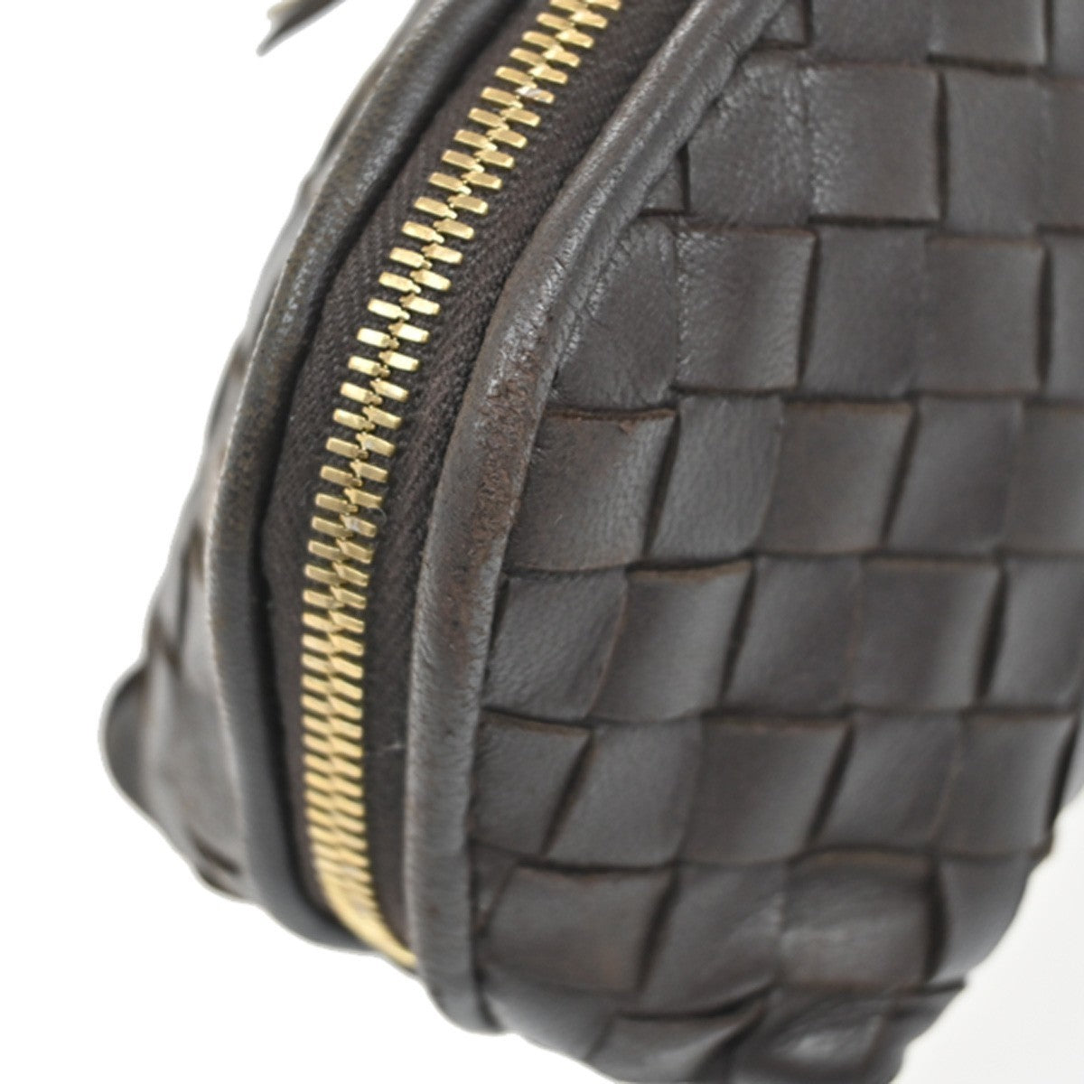 BOTTEGA VENETA Intrecciato Mini Pouch Bag Leather Brown 02EG079