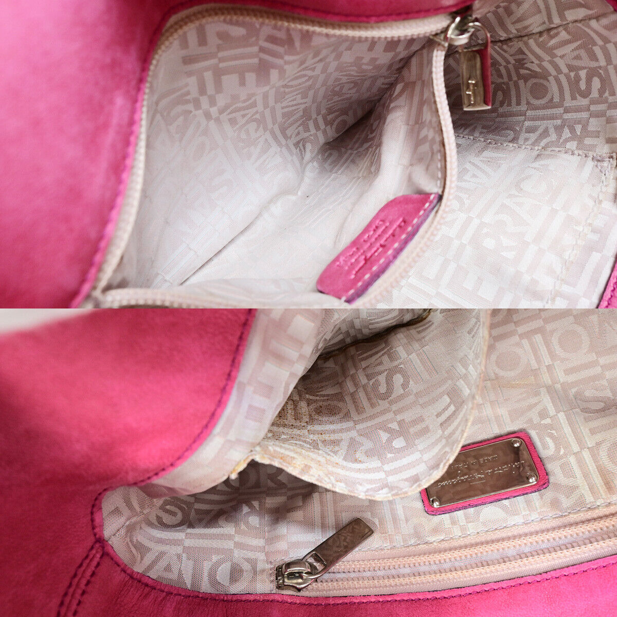 SALVATORE FERRAGAMO Gancini Hand Tote Bag Leather Pink SHW Italy 02SJ337