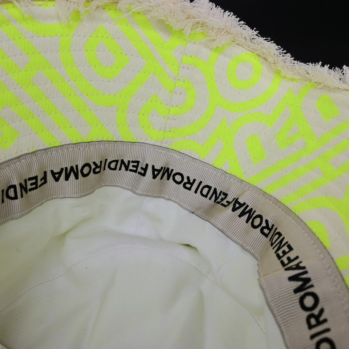 FENDI×MARC JACOBS Logo Bucket Hat #S Cotton Yellow Italy 64RL016