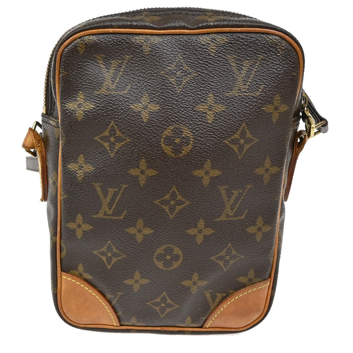 LOUIS VUITTON Danube Shoulder Bag Monogram Leather Brown France M45266 65TA078