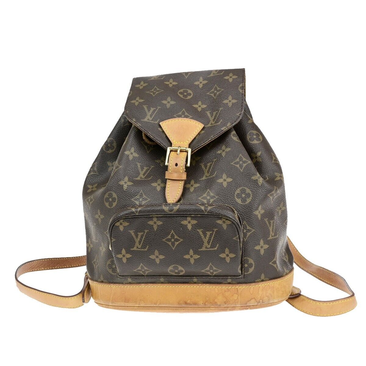 LOUIS VUITTON Montsouris MM Backpack Bag Monogram Leather Brown M51136 74EB830