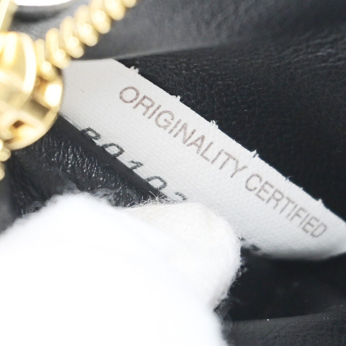 BOTTEGA VENETA Logo Long Trifold Wallet Leather Black Gold Italy 05EC051