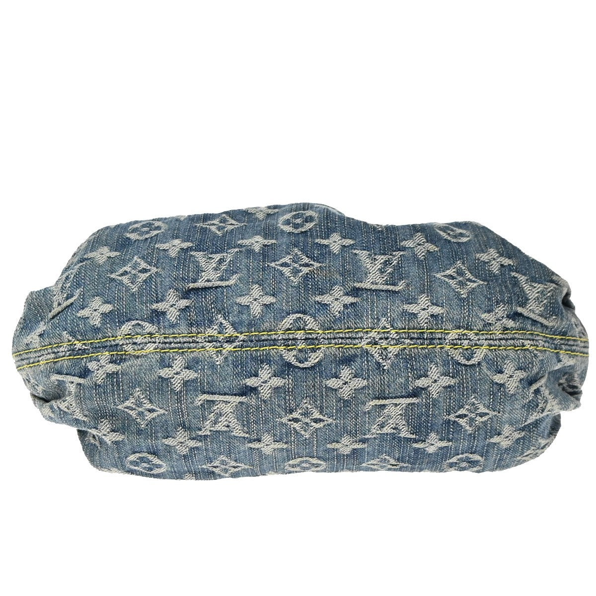 LOUIS VUITTON Logo Pleaty Hand Bag Monogram Denim Leather Blue M95020 671RP147