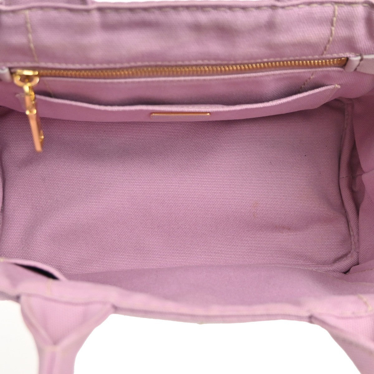 PRADA Logo CANAPA  Hand Tote Bag Canvas Lether Pink GHW Italy 76MA012