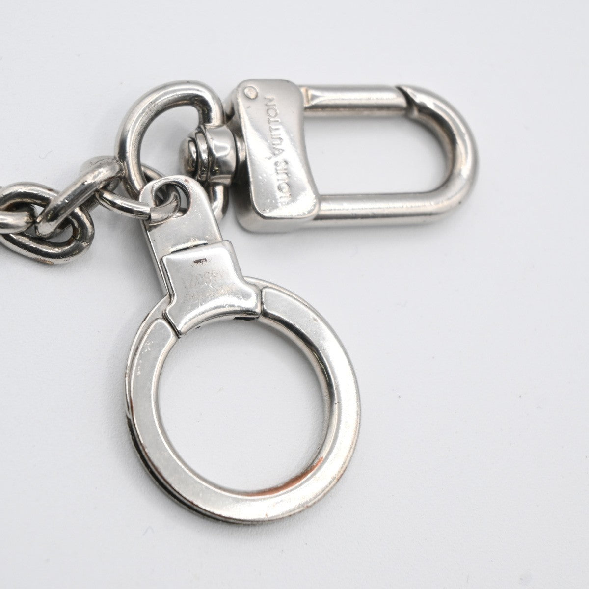 LOUIS VUITTON LV Porte Cles Initiales LV Charm Key Ring Silver M65071 67MA374