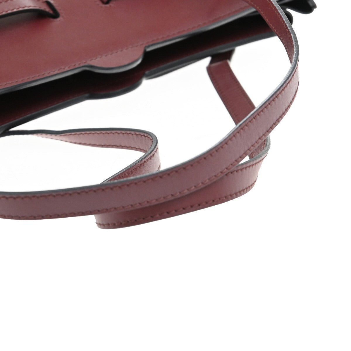 LOEWE Logo Lazo Hand Bag Leather Red Made in Spain 92RF255