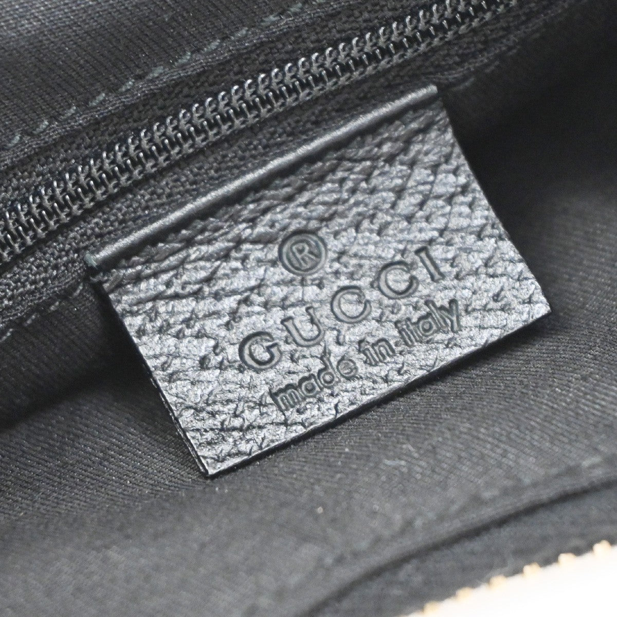 GUCCI Logo Shoulder Hand Bag Leather Black GHW Italy 73KB373