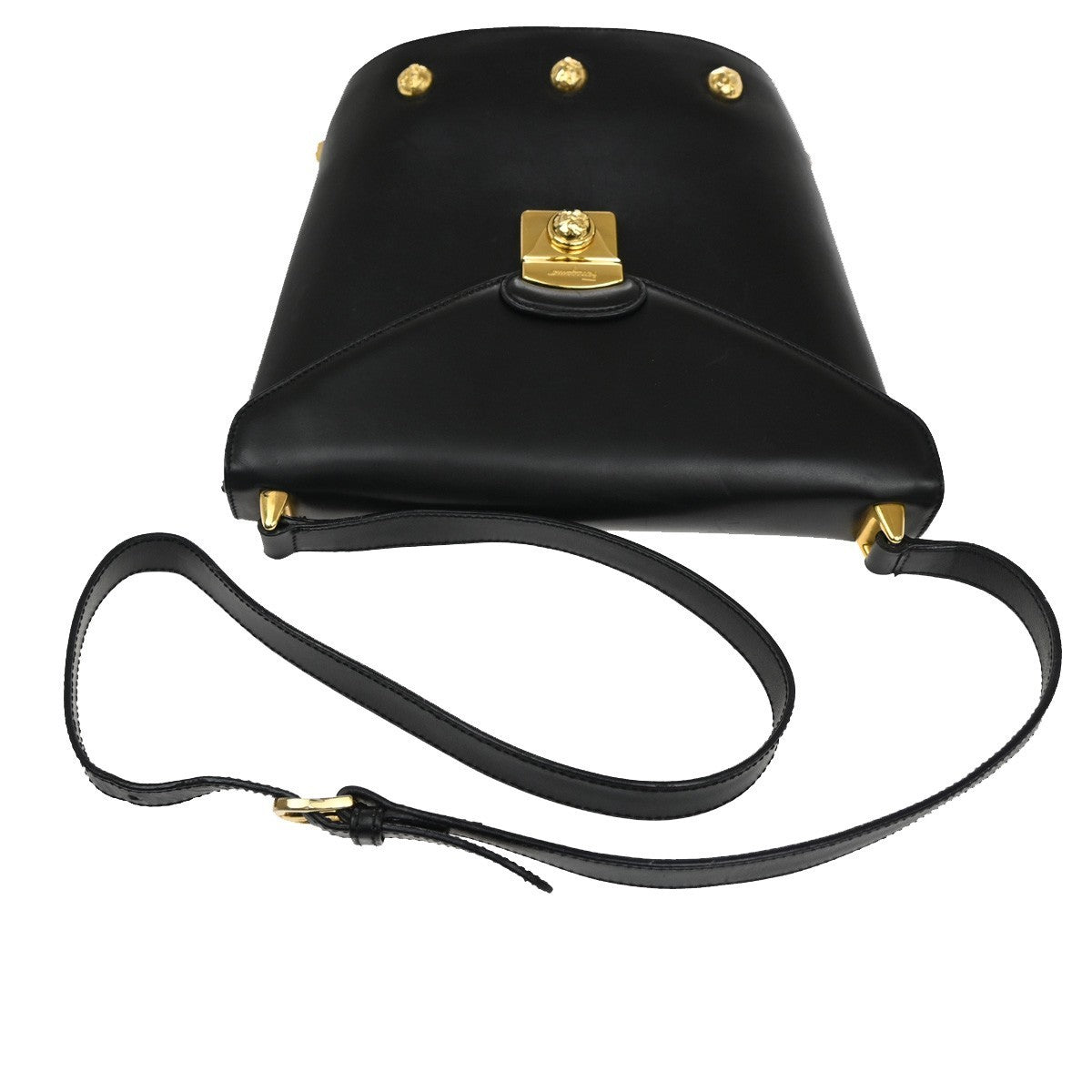 SALVATORE FERRAGAMO Logo Shoulder Bag Leather Black Italy 61CA382