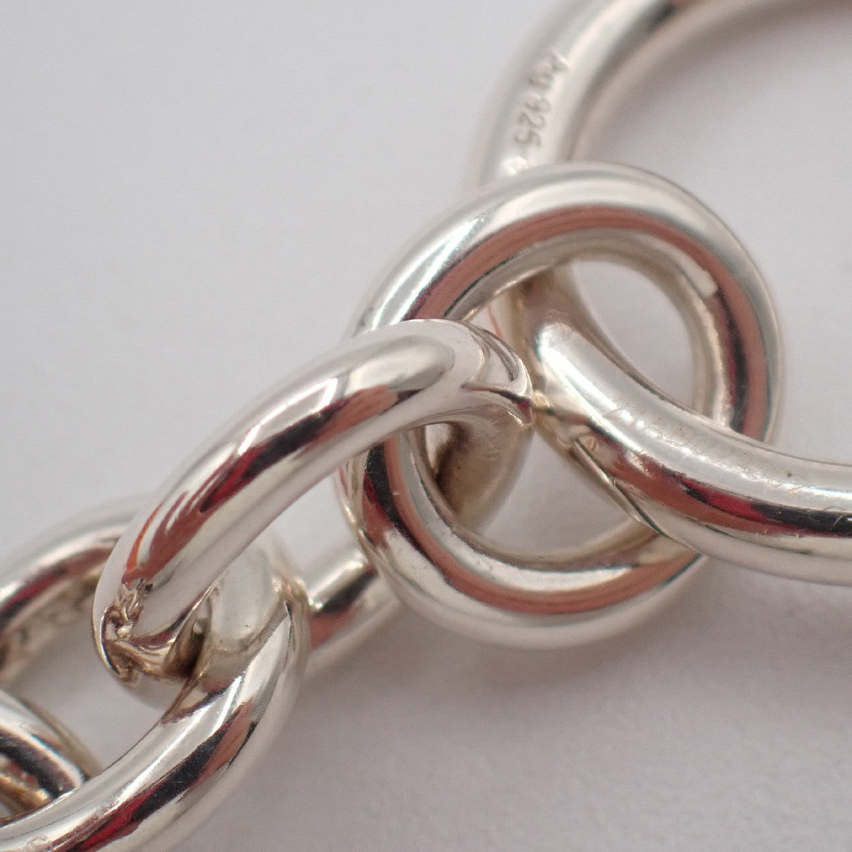 HERMES Logo Amulet 5 Charm Chain Bracelet Bangle Silver 925 France 649LC634