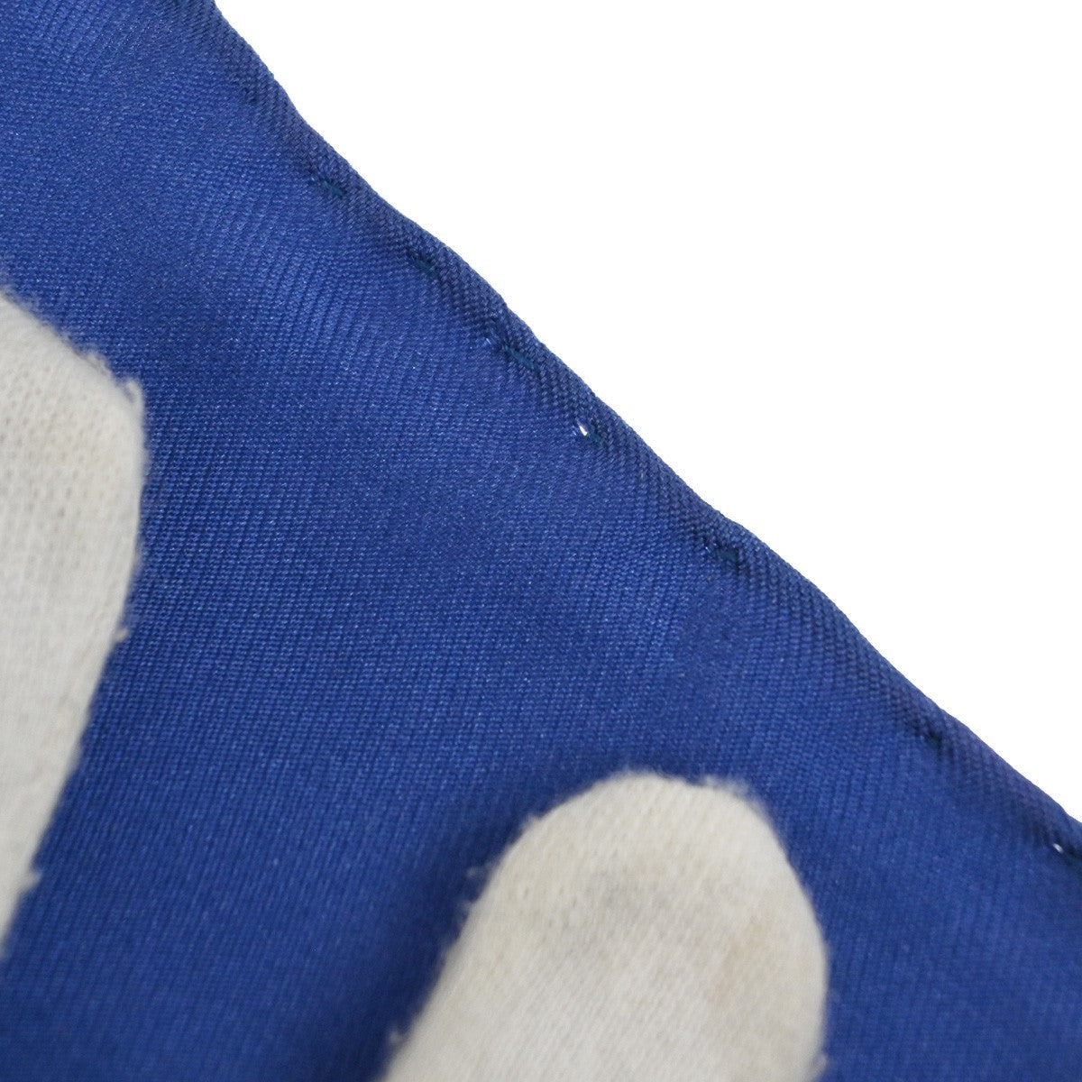 HERMES Logo Carre Scarf 90  " BRIDES de GALA " 100% Silk Blue France 63YJ113