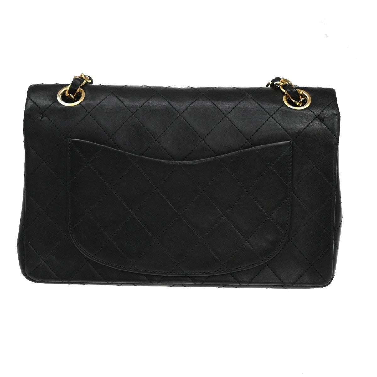 CHANEL Matelasse 23 Double Flap Chain Shoulder Bag Leather BK Vintage 396RF511