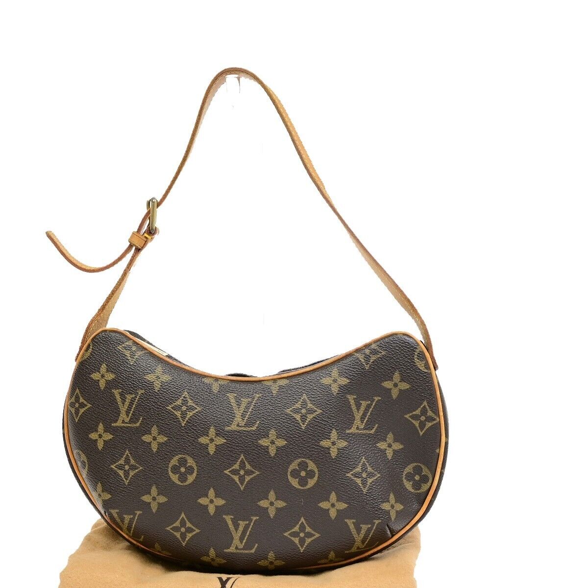 LOUIS VUITTON Pochette Croissant Hand Bag Monogram Leather Brown M51510 29EE048