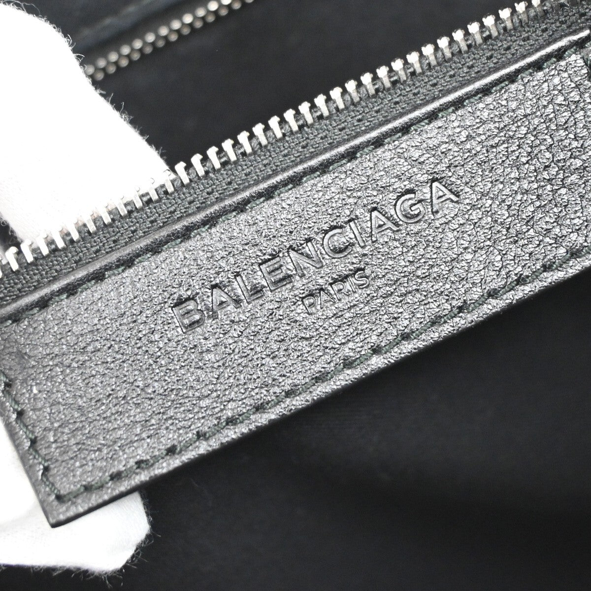 BALENCIAGA Logo Large North South Shopping Shoulder Bag Leather Black 77FB720