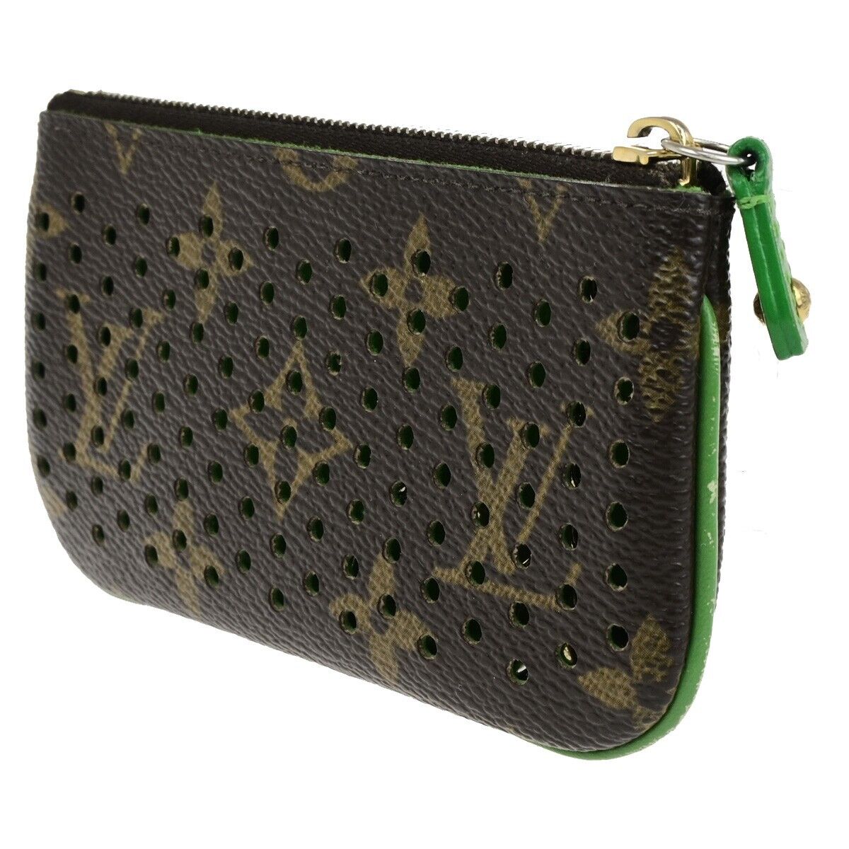LOUIS VUITTON Pochette Cles Coin Wallet Monogram Perfo BN Green M95186 38FB244