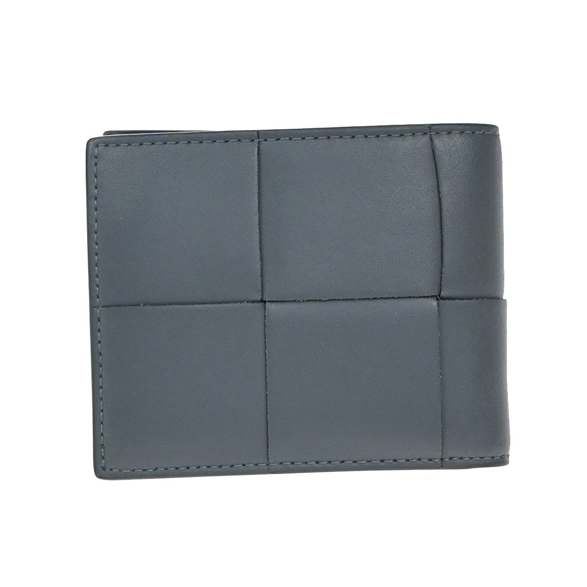 BOTTEGA VENETA Logo Cassette Bifold Compact Wallet Leather Gray Italy 31RP158