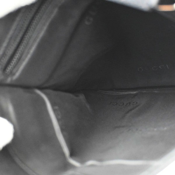 29.Live GUCCI Logo Crossbody Shoulder Bag Nylon Leather Black SHW Italy 05KC142