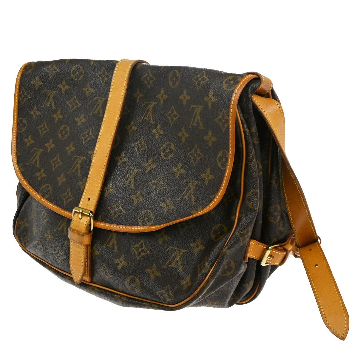 LOUIS VUITTON Saumur 35 Shoulder Bag Monogram Leather BN France M42254 12MA007
