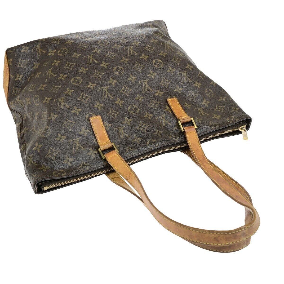 LOUIS VUITTON Cabas Mezzo Shoulder Bag Monogram Leather Brown M51151 31ED870