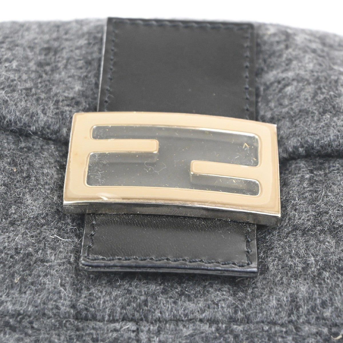 FENDI Mamma Baguette Zucca Shoulder bag Cashmere Leather BK SHW Italy 614RL734