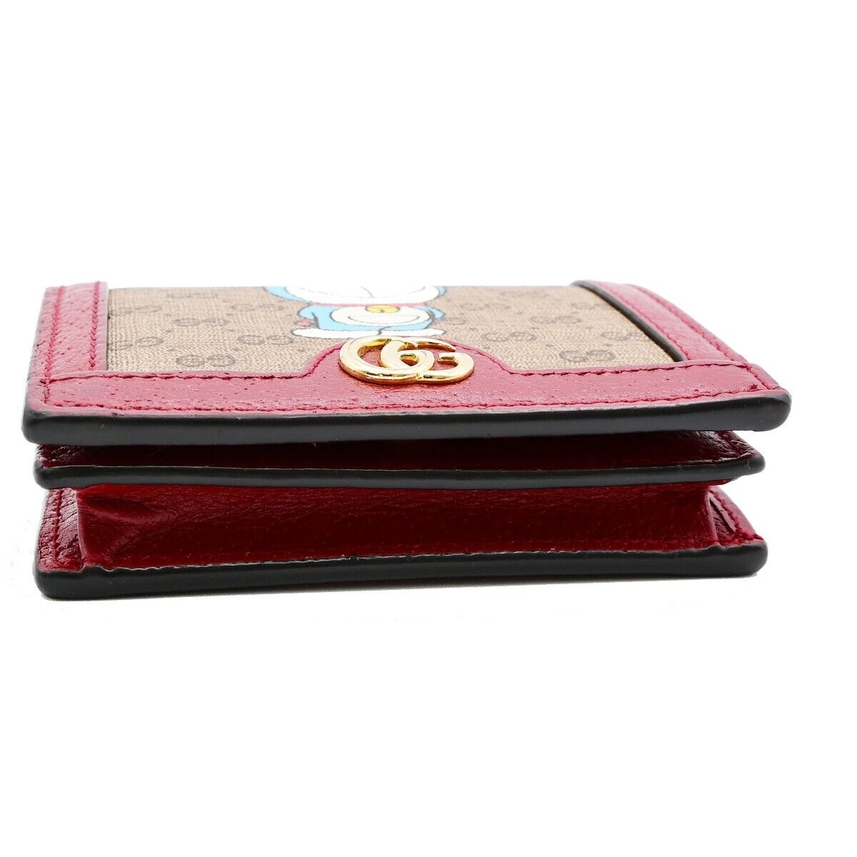 GUCCI Logo GG Pattern Doraemon Bifold Wallet Purse Supreme Leather Brown 34HB941