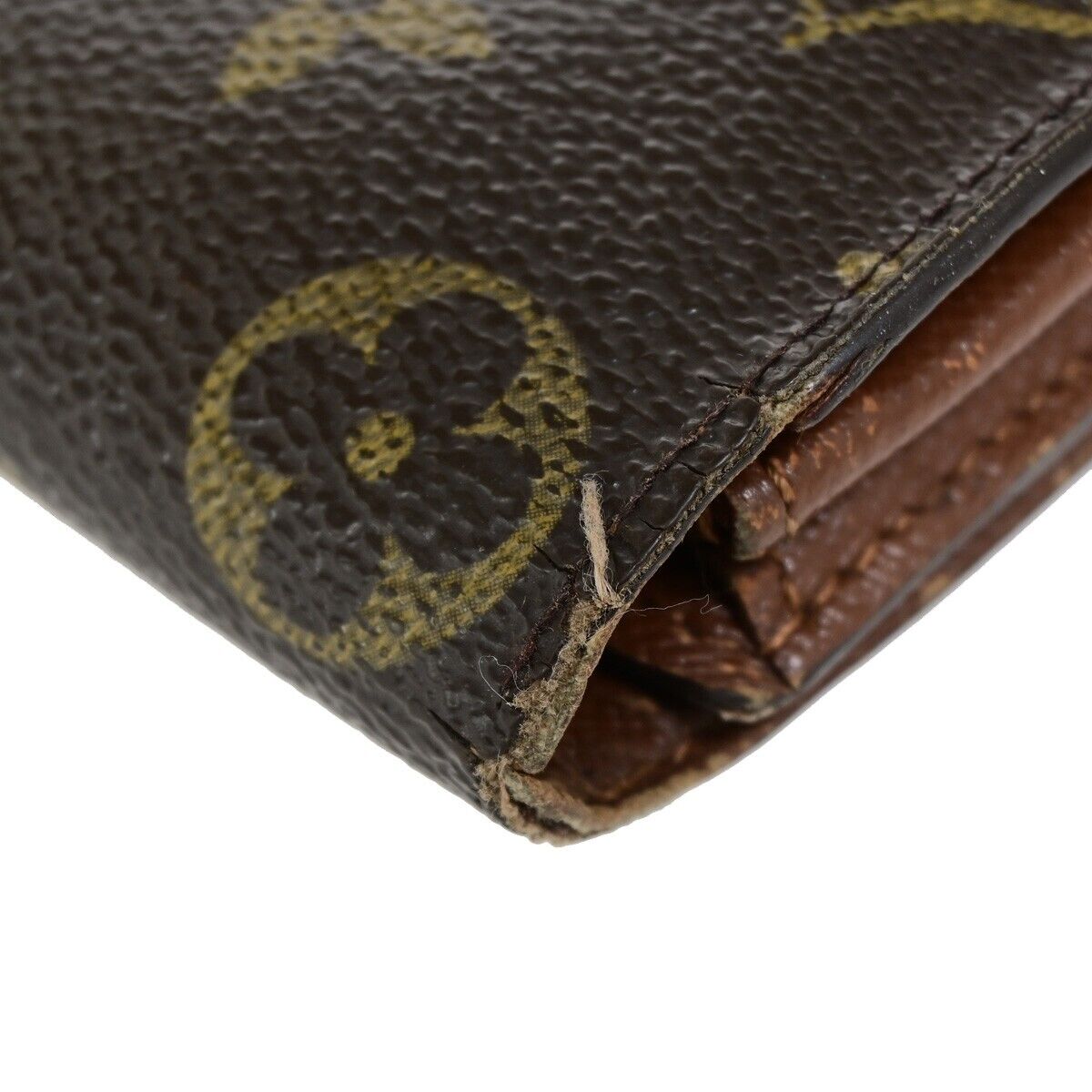 LOUIS VUITTON LV Logo 4 Set Bifold Trifold Long Wallet Monogram Brown 69KA307