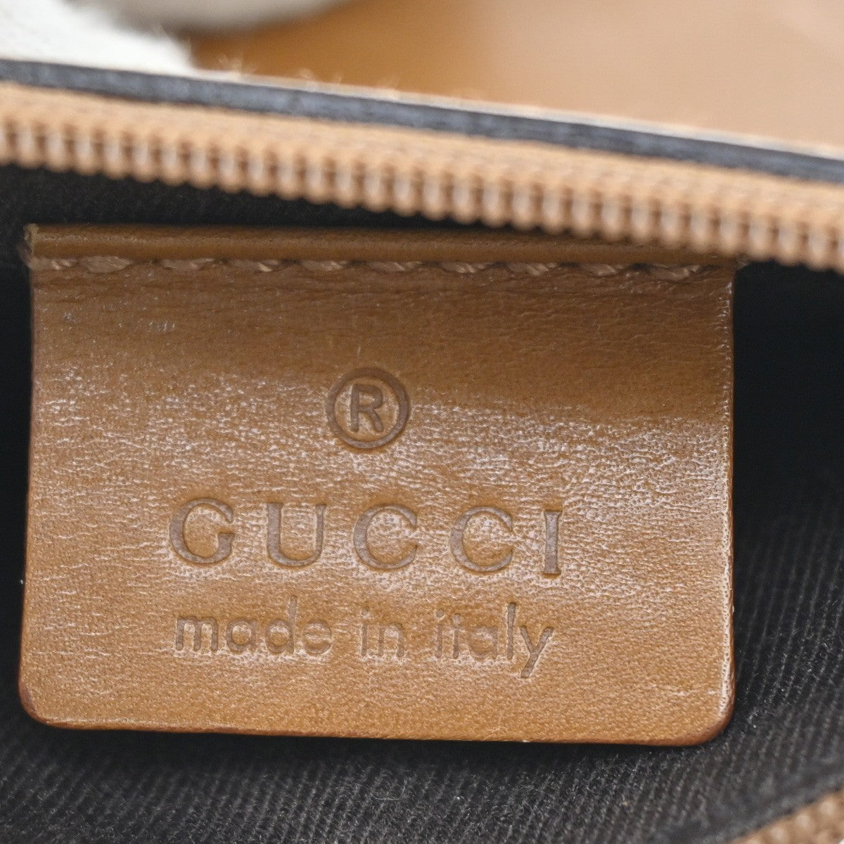 GUCCI Logo GG Monogram Canvas Leather Tote Bag Brown Italy 61CA074