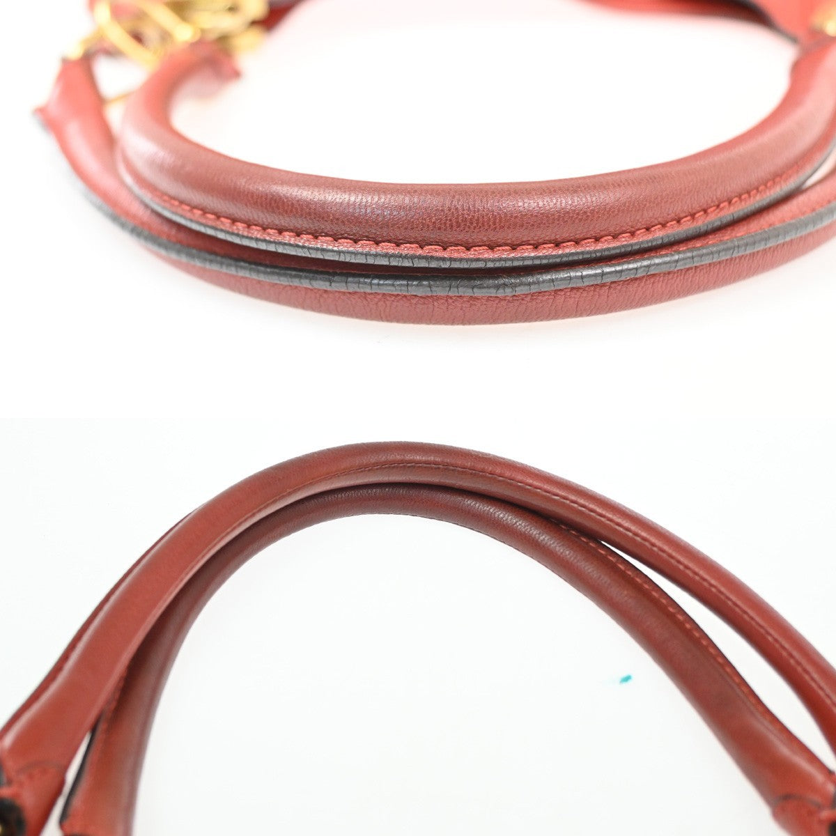 CHLOE Logo Toto Shoulder Bag Leather Red GHW 38TA667