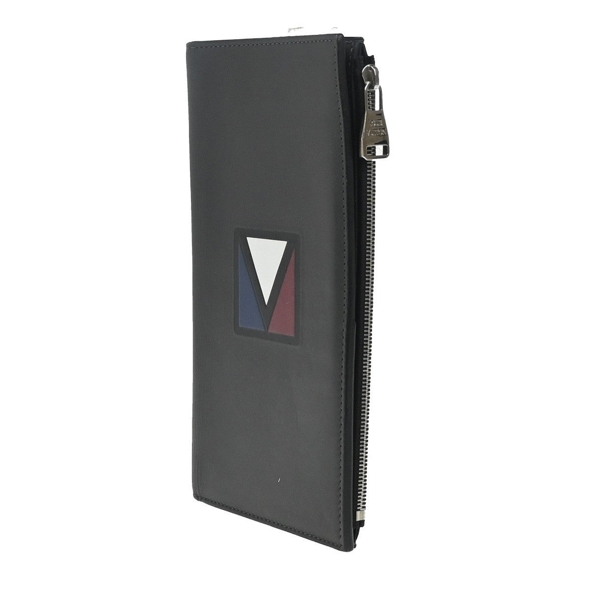 LOUIS VUITTON V Line Zip Long Bifold Wallet Leather Black M61251 61KP382
