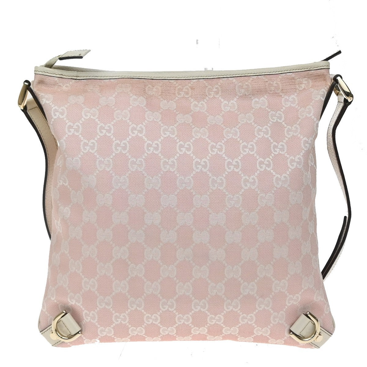 GUCCI Abbey GG Pattern Crossbody Shoulder Bag Canvas Leather Pink Italy 67YJ159
