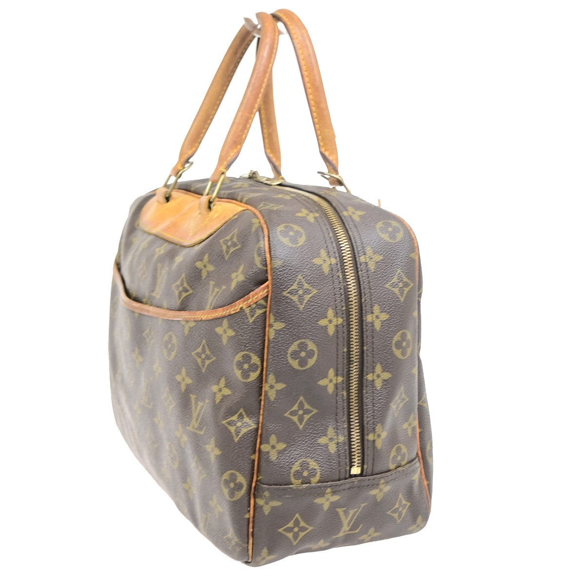 LOUIS VUITTON LV Logo Deauville Hand Bag Monogram Leather Brown M47270 30PA134
