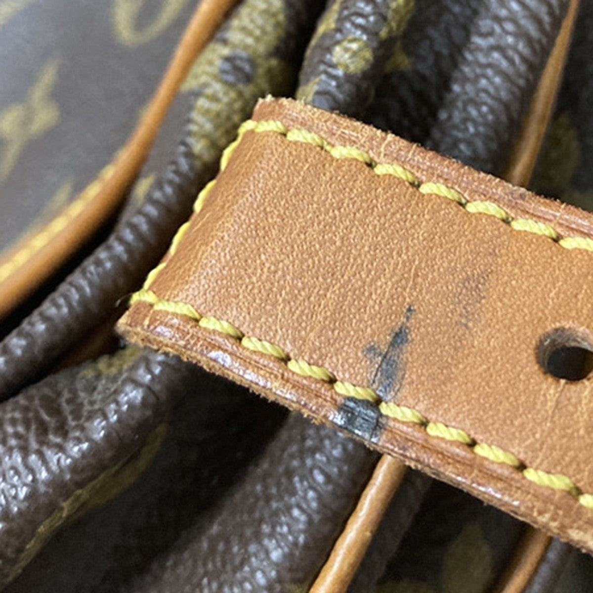 LOUIS VUITTON Logo Saumur 30 Shoulder Bag Monogram Leather Brown M42256 84EG375
