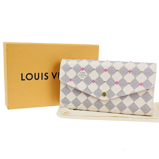 LOUIS VUITTON Portefeuille Sarah Long Bifold Wallet Damier Azur N45296 19SJ327