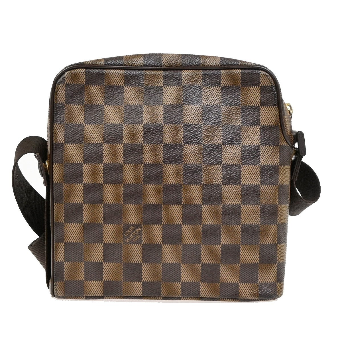 LOUIS VUITTON Olav PM Shoulder Bag Damier Ebene Leather Brown N41442 85FB540