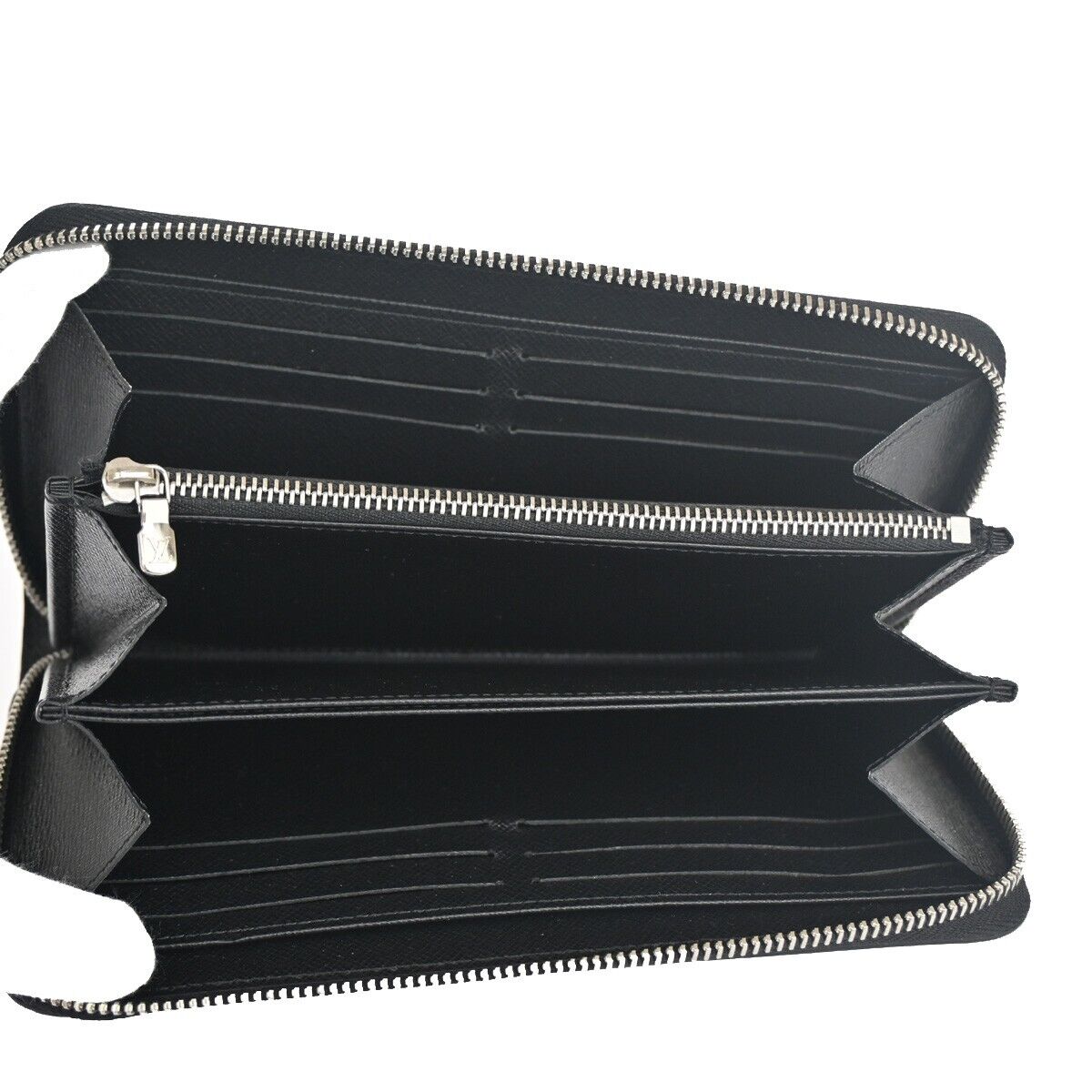 LOUIS VUITTON LV Logo Long Zippy Wallet Purse Epi Leather Black France 70GA629
