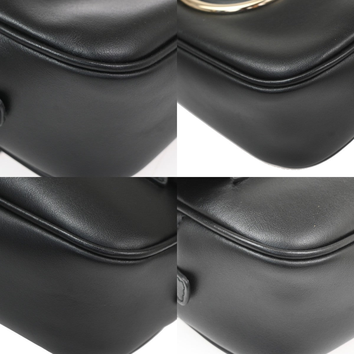 SALVATORE FERRAGAMO Gancini Mini Waist Bag Leather Black GHW Italy 85TA669