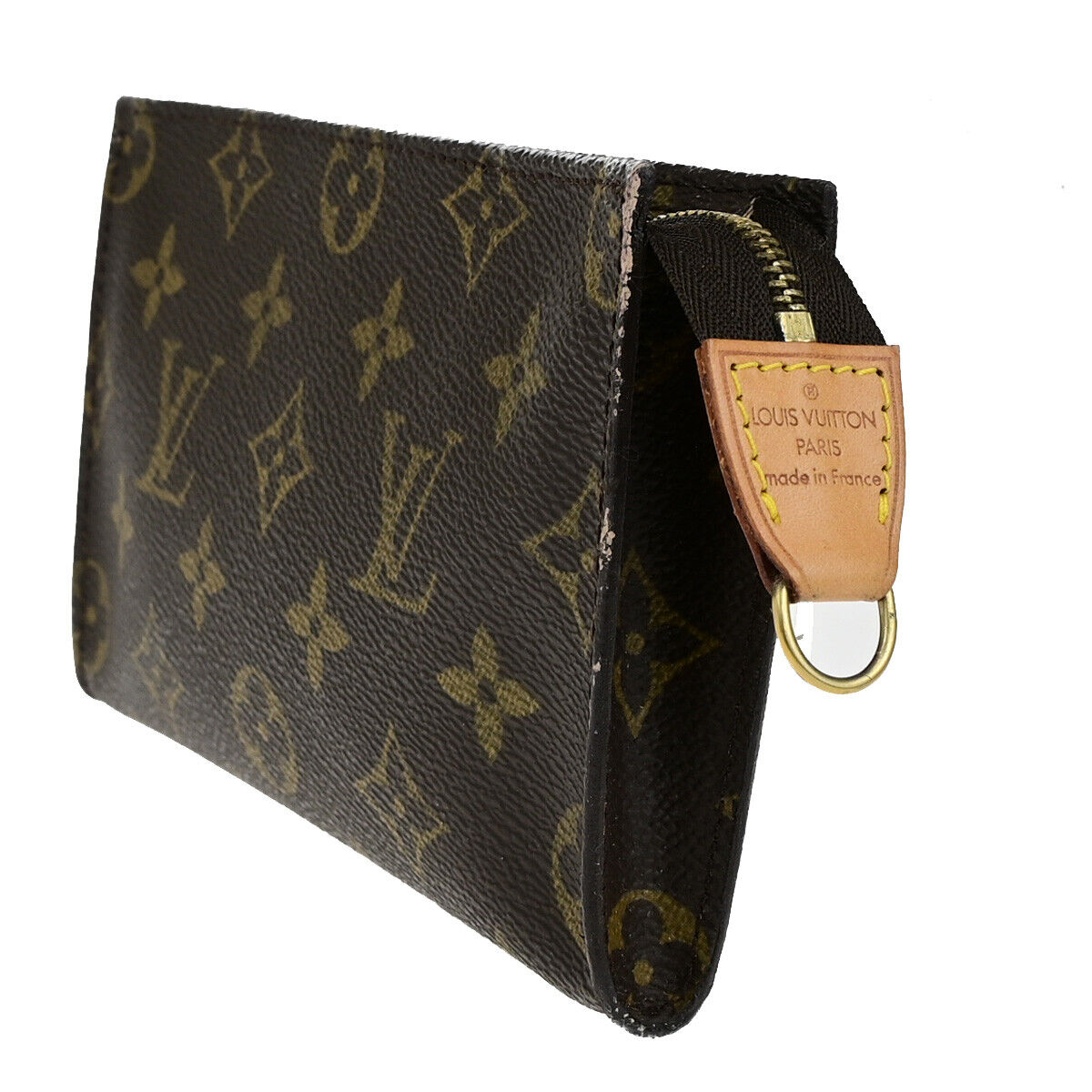 LOUIS VUITTON Logo BUCKET PM Pouch Bag Monogram Leather Brown France 04YG706
