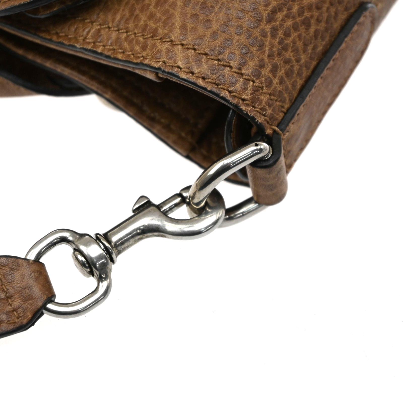 GUCCI Miss GG 2Way Hand Shoulder Bag Pebbled Leather Brown SHW Italy 86KD069